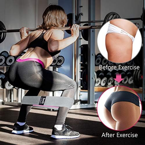 EnriQ Booty Bands Fabric Resistance Bands for Legs and Butt - Non Slip Cloth Hip Bands Elastic Workout Bands - Activate Glutes and Thighs - Made of Premium Elastic Fabric - color: Black,Dark Grey,grey