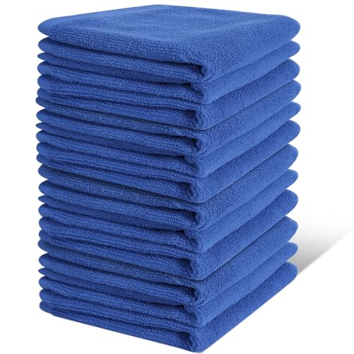 Washcloths Set, 12-Pack Cotton Wash Cloths, 12x12 Inch Blue - color: Blue 12 Pack