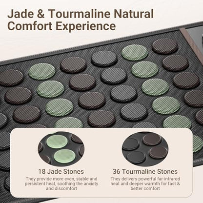 Comfytemp Extra Large Far Infrared Heating Pad 17"×33" for Back Full Body | FSA Eligible HSA XXL Electric Heat Pad with Jade Tourmaline Natural Stone Deeper FIR Heat, 6 Heat 8 Timer, Gift for Women Men
