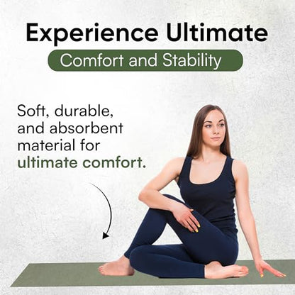 Yoga Mat Towel - Double Sided Microfiber Yoga Towel - Sweat Absorbent Non Slip Hot Yoga Towel - Lightweight, Quick Drying Pilates Mat Towel - 73" x 26", Sage