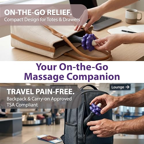 ONIPAX 3-in-1 Muscle Roller Stick - Adjustable Deep Tissue Massage Tool - color: Purple