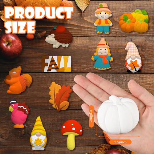 Simgoing 24 Sets Fall Ceramic Painting Kit Autumn Ceramics Painting Set | Ceramic Painting Kit with 24 Magnet 4 Brushes and 2 Palette for DIY Ready to Paint Ceramics Painting Arts and Crafts Set - style: Fall