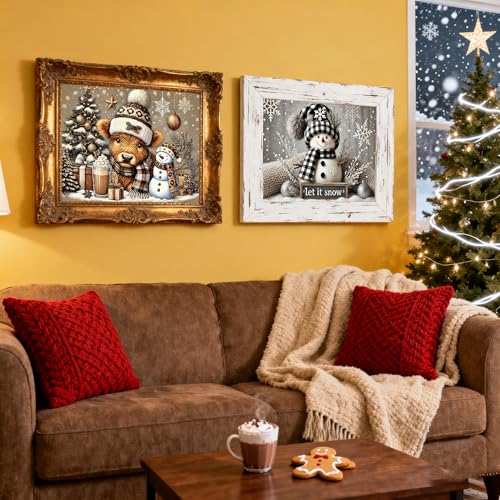TCDZMYGS 4 Pack Christmas Paint by Numbers Kit for Adults Beginner,Paint by Number Kits Without Frames,DIY Acrylic Oil Painting by Numbers for Home Wall Decor 12x12-12x16 inch - color: 4 pack paint by number-1