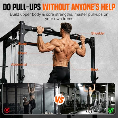 SERTT Adjustable Pull Up Assistance Band, Heavy Duty Assisted Pull Up Bands Support 375lbs, Upgrade Pull Up Bar Resistance Band for Assist Pullup Home Gym Strength Training - color: Black