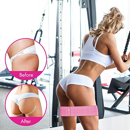 Resistance Bands, Fabric Workout Bands for Women & Men, Cloth Booty Resistance Loop Bands, Thick Squat Bands for Butt/Legs/Thigh/Hip/Glute Excersing - color: Pink/green/purple
