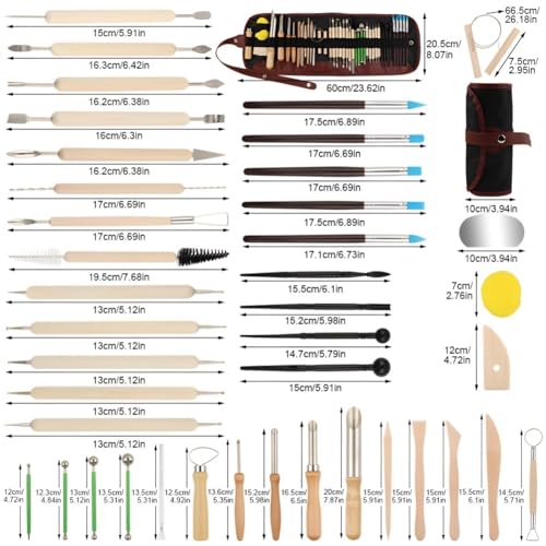 42 PCS Clay Tools Kit, Pottery Sculpting Tools for Carving, Molding, and Shaping Clay Crafts, Ideal for Beginners, Hobbyists, and Artists