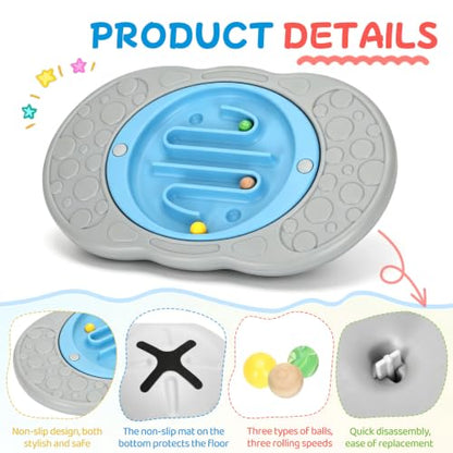 Kids 2-in-1 Maze Balance Board with 3 Swap Labyrinth Plates & 3 Balls