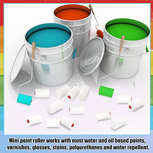 40 Pcs 2 Inch Mini Paint Roller Foam Paint Roller Covers Small High Density Household Paint Roller Covers Sponge Paint Roller Refills for Textured Smooth Corner Detail Painting