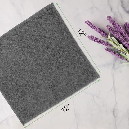 UNIMADE Washcloths Bulk 100 Pack Face Towels, Highly Soft Wash Cloths | Hand Towels, Fast Drying Multi-Purpose Microfiber Cleansing Cloths for Bathroom, Hotel, Spa, and Salon Grey (12" x 12") - color: Grey, size: 100Pack