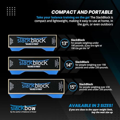 SlackBow SlackBlock Athletic Balance Trainer – Improve Balance, Stability, and Athletic Performance – Condition Your Body and Prevent Injury - Compact and Portable - size: 13"