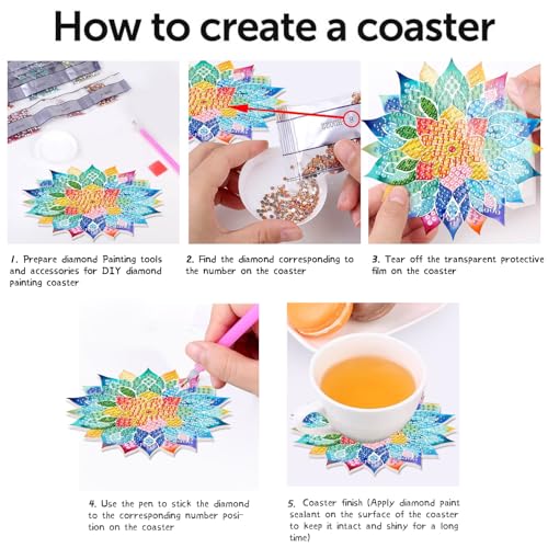 8 PCS Succulent Diamond Art Coasters with Holder, DIY Flowers Diamond Painting Coasters Kits for Adults, Non Slip Hardwood Bases Plants Mosaic Dot Painting Coaster Gift Set for Beginners 4x4 Inch - color: BDWY184-US