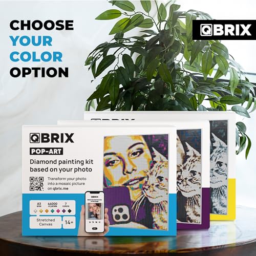 QBRIX Framed Diamond Art from Any Photo - Custom Diamond Painting Kit for Adults - Personalised Gem Art - DIY Craft Kit for Adults - Pop-Art - 12 x 17 inches - color: Pop-Art A3