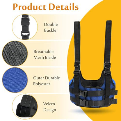 Back Stretcher, Lumbar Traction Device, Spine Decompression Belt for Pain Relief, Spinal Back Stretcher Belt, Thoracic Spinal Decompression Harness, Portable Stretching Device (Medium) - color: Blue