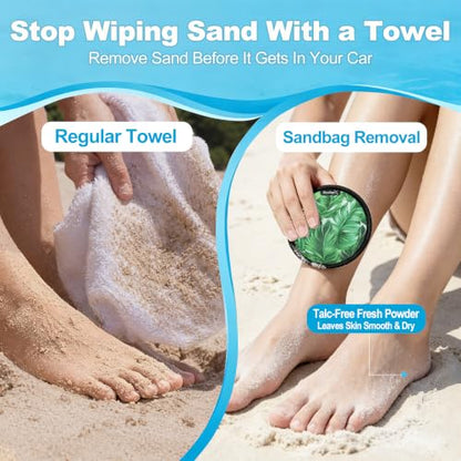Sand Remover for Beach Towels - Soft Quick Clean Mitt for Kids & Adults | Removes Sand in Seconds,Gentle on Skin,Reusable & Washable,Beach Vacation Essential,Perfect for Beach, Pool & Camping - color: Green Leaves