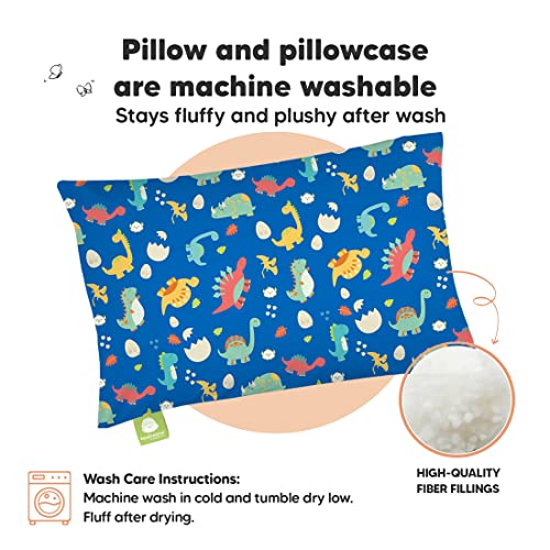 Toddler Pillow with Pillowcase, 13x18 My Little Dreamy Pillow (DinoWorld) - color: Dinoworld