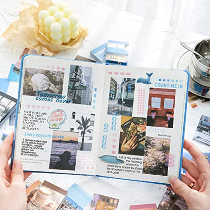 6 Sets 300 Pcs Washi Stickers Book for Journaling, Daily Scenery Life Stuff Travel Sricker Vintage Aesthetic Fashion Scrapbook Stickers Set for Bullet Journal Art Diary Craft Gifts Planner Notebook - style: Fashion Art Style