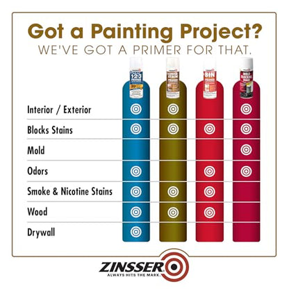 Zinsser Cover-Stain Oil-Base Primer-Sealer Spray, White | Zinsser Cover-Stain spray, 13oz. Oil-base stain-blocking primer-sealer for wood, drywall & metal; seals stains, superior.