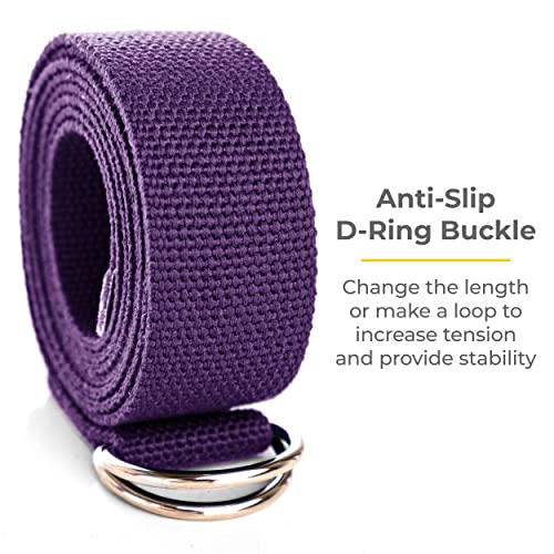 Bulk Yoga Straps, 10 Pack, 6ft, D-Ring Buckle | Adjustable Leg Stretching Strap for Muscle and Hamstring Stretch - Exercise Strap for Home,Gym, Schools and Studio - color: Purple