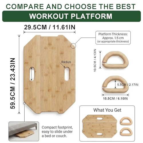 Wooden Resistance Bands Handles Versatile Exercise Handles with Anti-Slip Grip Tapes for Elastic Band Workouts Home Gym Strength Training and Full-Body Workouts - color: Board with Handles