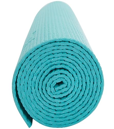 Everyday Yoga Deluxe Mat, Spacious 72"x24" Non-Slip, 3-5mm Extra Thick - color: Aqua, size: 3mm Thick