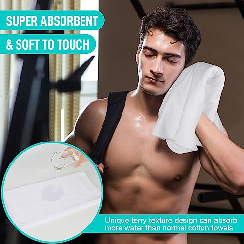 SINLAND Microfiber Gym Towels, Workout Sweat Towel 16x32In - color: Whitex3