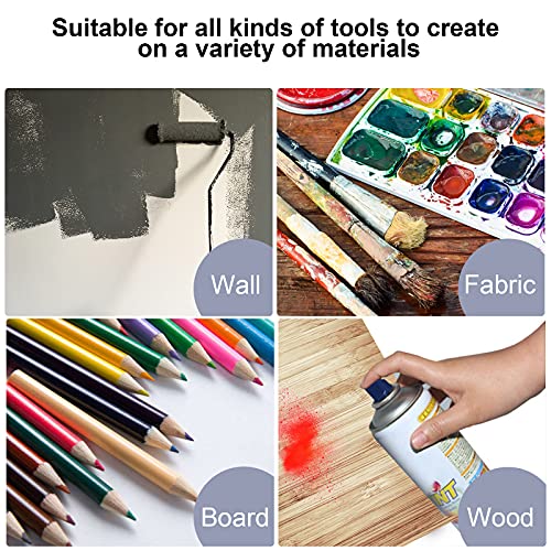 MWOOT 24 Pcs Assorted Drawing Journaling Stencils Set,Mixed Shapes Scale Painting Templates for DIY Albums Schedule Wall Art Decor,Reusable Plastic Paint Template for Diary Card Making (17.8x12.7CM)