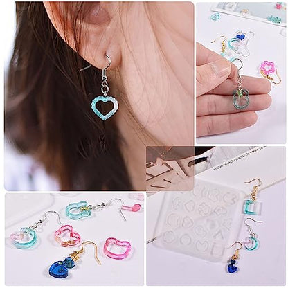 Attuslla Resin Shaker Silicone Molds Earrings Resin Molds Silicone with Glitter for DIY Jewelry Pendant Necklace Ornament - color: Style 10