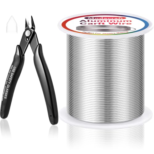 Modacraft 18 Gauge Aluminum Wire 260FT with Cutters - Soft Bendable Craft | 18 Gauge Aluminum Craft Wire for Jewelry Making, Beading, Sculpting, Floral - Includes Precision Cutters - color: Silver, size: 18 Gauge