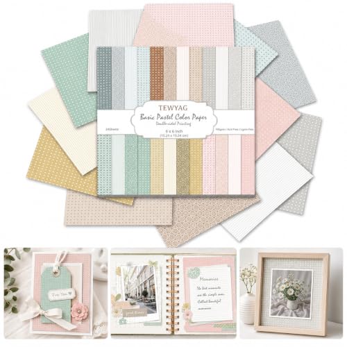 Pastel Scrapbook Paper Double Sided 6x6 Polka Dots Geometric 24 Sheets - color: Geometric