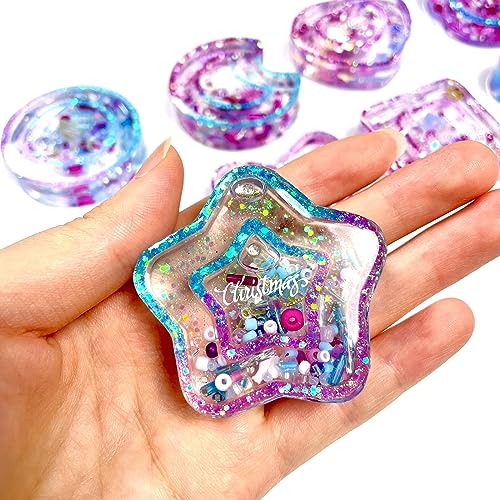 Resin Shaker Molds Set Kawaii Charms Pack of 41 Silicone Trays Precision Tip Applicator Bottle Kit Bundle - color: 2inch Kawaii Charms Craft Pack of 41