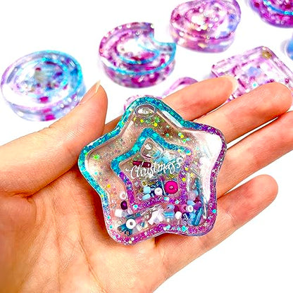 Resin Shaker Molds Set Kawaii Charms Pack of 41 Silicone Trays Precision Tip Applicator Bottle Kit Bundle - color: 2inch Kawaii Charms Craft Pack of 41