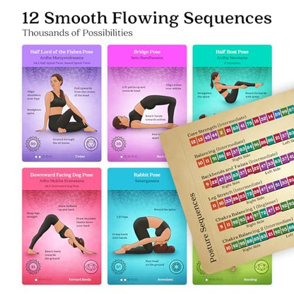 Asana Moon Premium Yoga Cards – Deck with Over 120 Yoga Poses – Yoga Sequencing Deck with Yoga Cues and Sanskrit Names for Beginners and Teachers – Unique Yoga Gift for Women or Any Yoga Lover