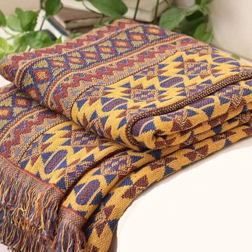 VANJOROY Boho Throw Blanket for Couch Chair, 100% Cotton Southwest Decorative Sofa Cover Throw - Reversible Hippie Decor Bohemian Moroccan Blanket for Bed Tapestry Outdoor Camping. 51″×71″ - color: Multicoloured, size: 51″×71″
