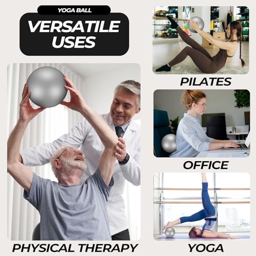 Seenelling 18 Pcs Pilates Ring and Ball Bulk Home Pilate Kit - color: Grey