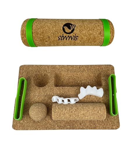 Cork half balance board balance training Set &Resistance Bands-Foot Strengthener for Enhanced Foot Function &Set of 2 Silicone gel toe separators – bunion corrector that relieves pain and realigns the big toe. &Improve foot Strengthener, Indoors Balance B