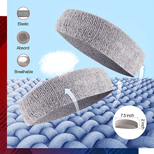 Sweatbands Sports Headband for Men & Women, Moisture Wicking Hairband Athletic Towel Headbands Cotton Head Sweat Bands for Running, Cycling, Yoga, Spa - color: D-12PCS-MIX