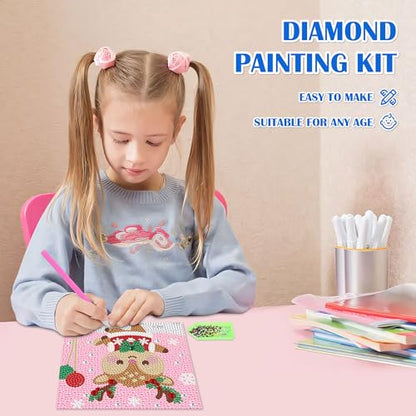 Leixonl Diamond Art Kits for Kids with Framed (7 in) Cartoon Animals DIY Gem Art Painting - Arts & Crafts Gifts for Beginners & Teens (1p-6 in Deer) - color: Deer
