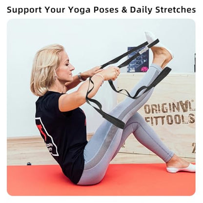 AGREJO Stretching Strap Yoga Strap Physical Therapy for Home Workout, 10 Loops Non-Elastic Stretch Band for Pilates, Flexibility, Exercise and Gymnastics - color: 2-Pack Black/Green