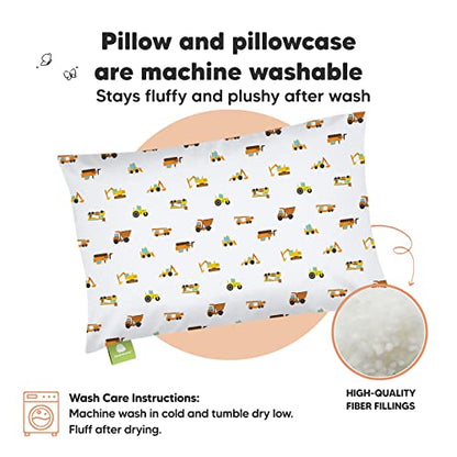 Toddler Pillow with Pillowcase 13x18 My Little Dreamy Pillow (Construction) - color: Construction