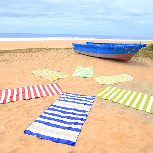 Your Choice Microfiber Beach Towel Sand-Free Quick Dry (67"x35"/60"x30") - color: Y-blue Stripes, size: Extra Large(67x35")