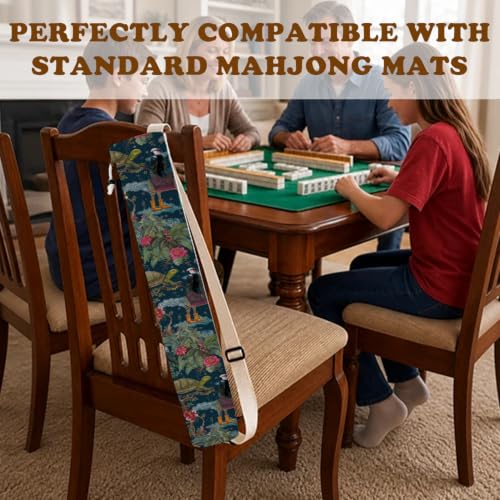 Exotic Jungle Forest Animal Mahjong Mat Bag with Adjustable Straps - color: Exotic Jungle Forest Animal