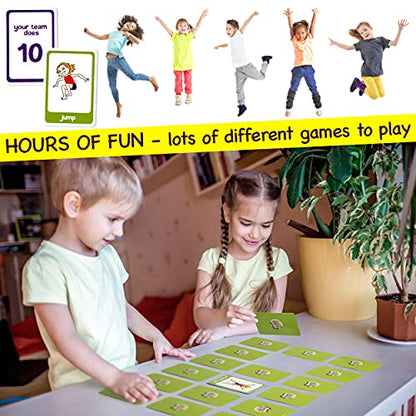 Exercise Cards for Kids, Play PE Games with 20 Exercises, 52 Cards | PE Teacher Must Haves, Solo or Group Play, Indoor Classroom Recess Games, Home School Therapy, Snap Memory Go Fish, Ages 4+ - style: Kids Exercise Cards