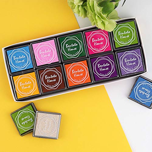 Dizdkizd Finger Craft Ink Pads, 20 Colors Craft Ink Pads for Rubber Stamps, Paper, Scrapbooking, Wood, Fabric, Best Gift for Kids - color: Set B