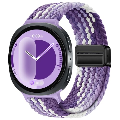 Magnetic Band for Samsung Galaxy Watch 9 8 40mm 44mm/Watch 8 Classic 46mm - color: Grape Purple, size: for Galaxy Watch 8 9 40/44/46mm