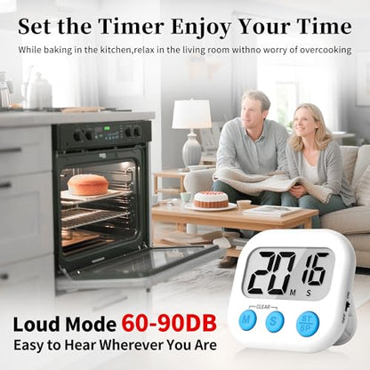 ZILLEEN Digital Kitchen Classroom Timers for Kids Cooking 6pcs MulticolorA