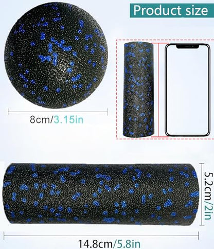 Mini Foam Roller, High Density Massage Tool for Physical Therapy - color: Blue