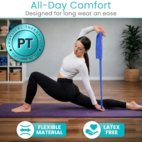 Vive Professional Resistance Bands - 25 Yard Non-Latex Roll for Physical Therapy, Lower and Upper Body Exercise Workout - Straight Elastic for Strength Training, Rehabilitation, Women, Men - color: Blue