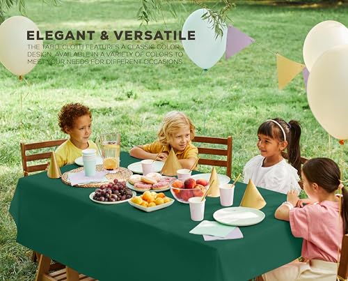 Utopia Kitchen Plastic Table Cloth Disposable [Green, 6 Pack] | Rectangle Tablecloth Waterproof Stain Resistant Party Table Cover - color: Green, size: 54X108 Inch - 6PC