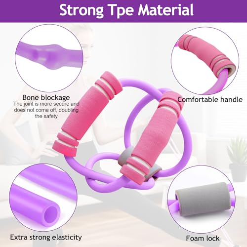 Resistance Exercise Bands Unisex Arms Chest Expander, Yoga Gym Fitness Pulling Word Elastic Muscle Training - color: Purple, size: F