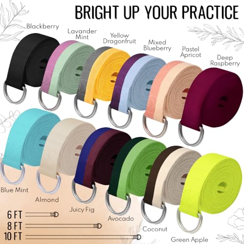TECEUM 2 IN 1 Yoga & Mat Strap for Stretching – Cotton – 6/8/10 ft - color: Brown Beige, size: 10 ft